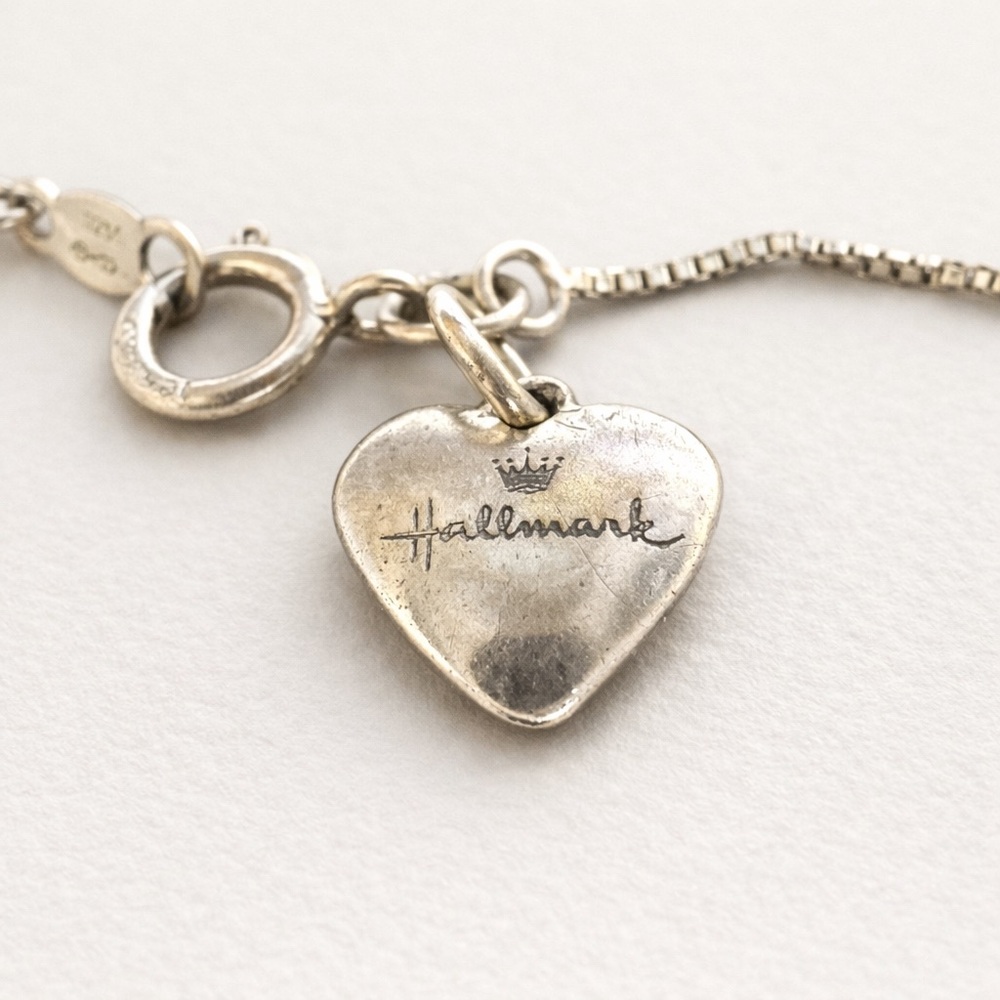 Hallmark 1/5 CT Lab Diamond Heart Pendant 925 Sterling Silver Necklace 18” - Picture 7 of 9